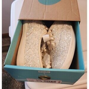 Kate Spade New York Keds glitter sneakers cream color size 5.5